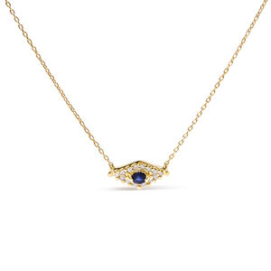 10K Yellow Gold Blue Sapphire and Diamond